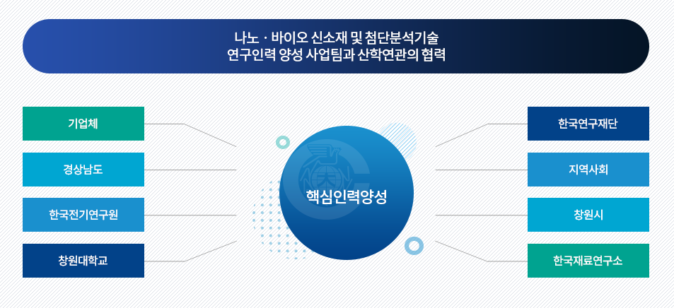 나노·바이오 신소재 및 첨단분석기술 연구인력 양성 사업팀과 산학연관의 협력
